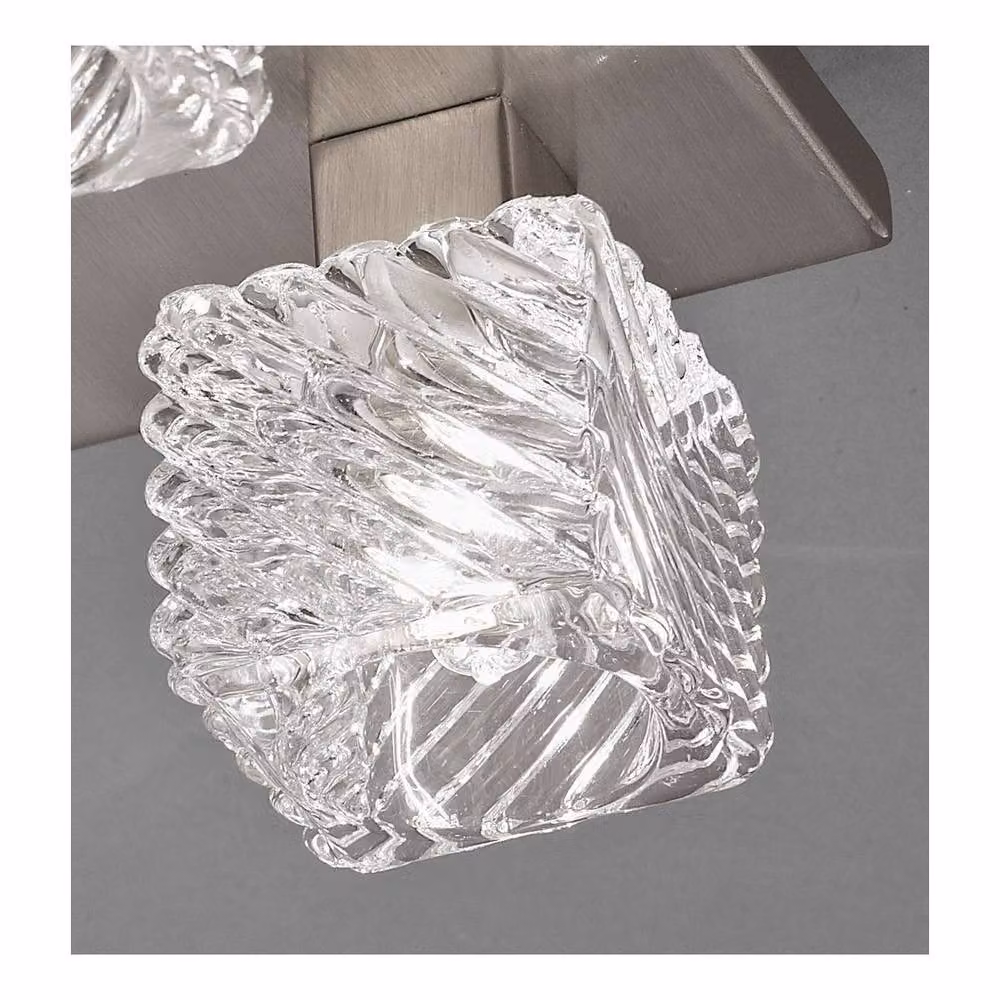 Netlighting Accor Square Ceiling Flush Light, 5 x G9, Grey and Silver with Transparent Glass, 230 x 230 mm – 4