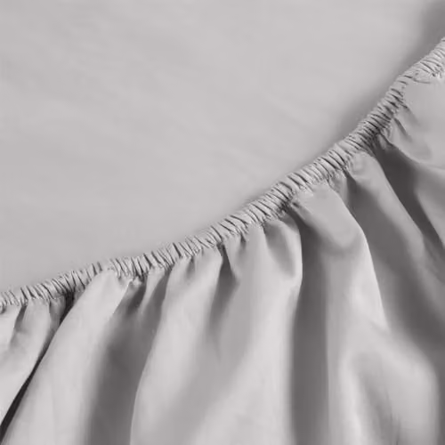 Christy 400TC Luxury Cotton Sateen Single Fitted Sheet in Grey, W/D/H: 90 x 190 cm – 2