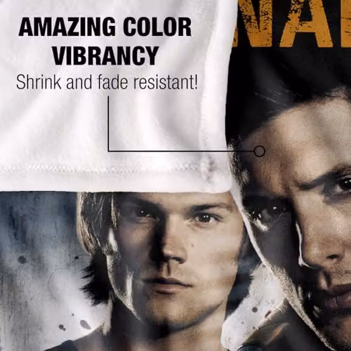 LOGOVISION Supernatural Sam and Dean Poster Silky Touch Super Soft Fleece Throw Blanket, Multicolour, W: 152 cm, D: 127 cm – 3