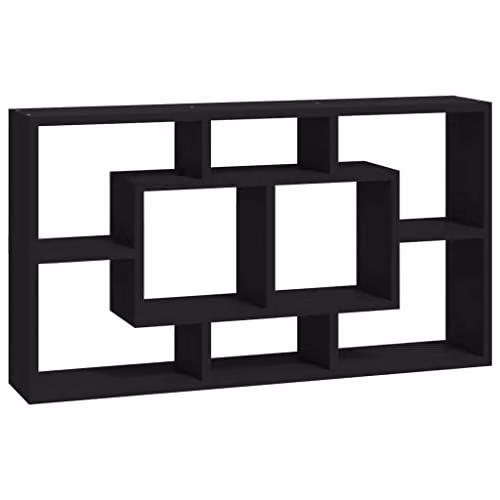 vidaXL Wall Mounted Cube Display Shelf with 8 Compartments, Black