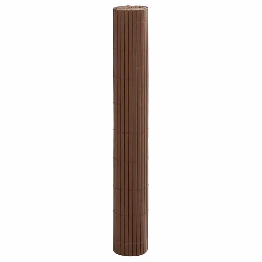 Berkfield Home Double-Sided Brown PVC Garden Fence Mat, W: 3 m, H: 1.8 m – 3