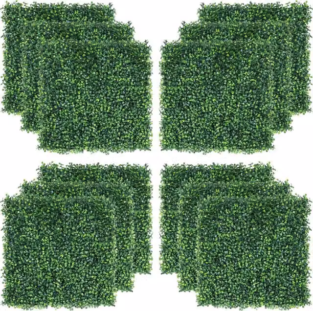 Yaheetech Set of 12 Green Artificial Boxwood Hedge Screens