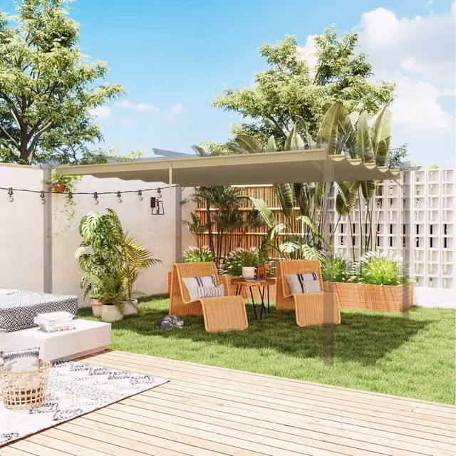 Outsunny Replacement Pergola Cover in Beige Polyester