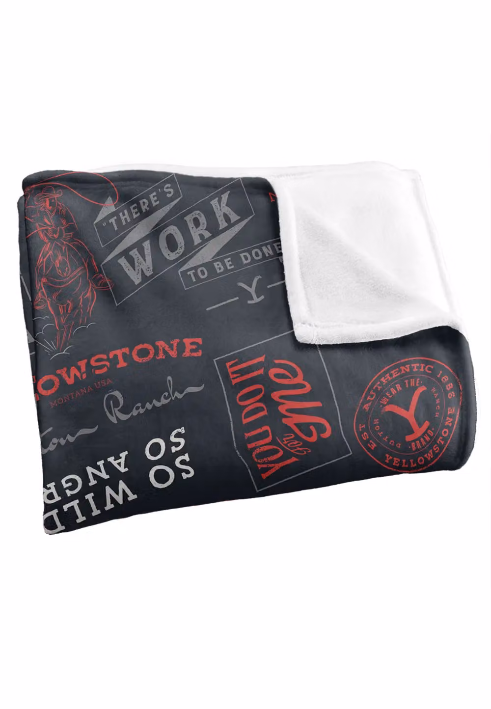 Yellowstone You Do It For Me Pattern Silky Touch Super Soft Fluffy Throw Blanket in White and Multicolour, W: 152 cm, D: 127 cm – 3