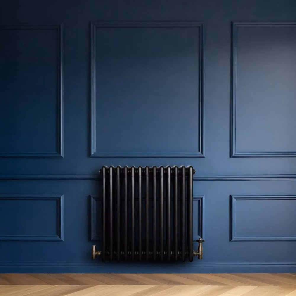 Monstershop Traditional 4 Column Steel Radiator, Black, W: 60.0 cm, H: 60.5 cm, D: 15.5 cm – 4