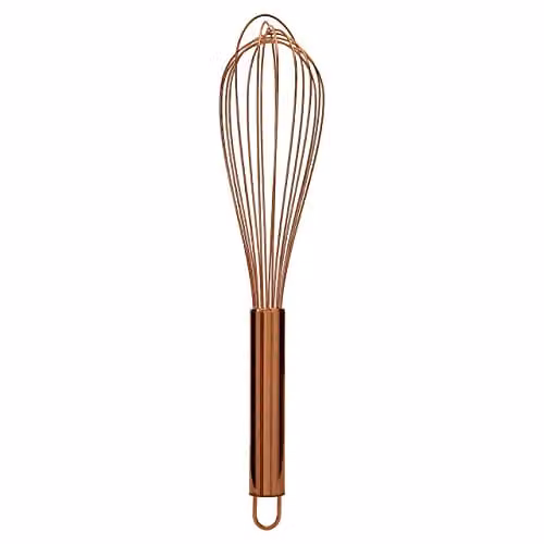 Orsina Stainless Steel Whisk with Hanging Loop, Gold Finish, W/D/H: 8.0 x 8.0 x 36.0 cm