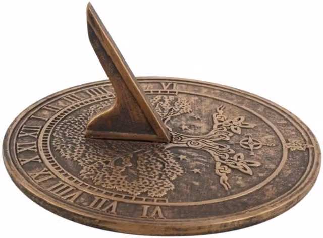Lisa Parker Tree of Life Terracotta Sundial Garden Decor Timepiece in Bronze