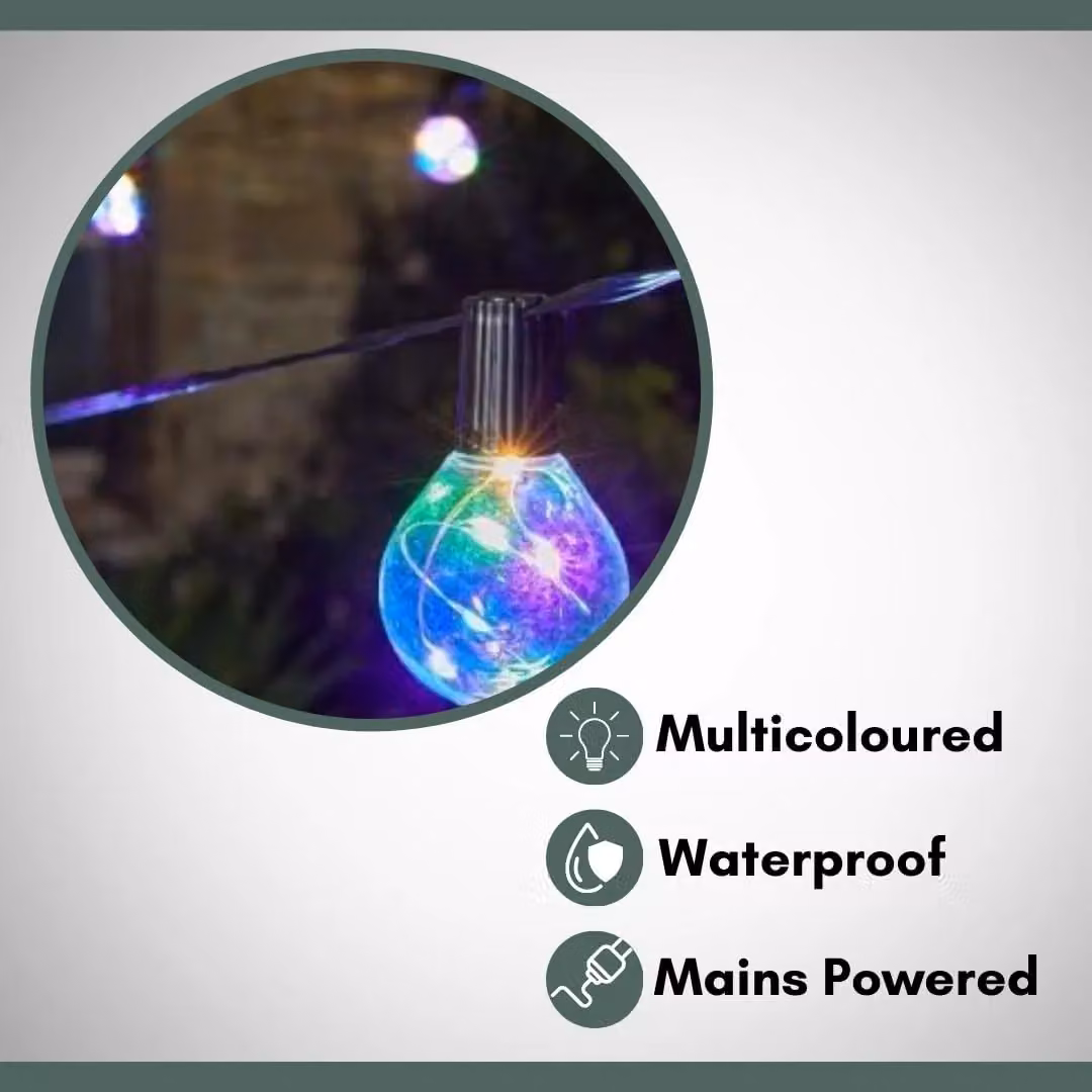 Marco Paul Multicoloured LED Firefly Sphere String Lights, 14.5m, Mains Powered – 5