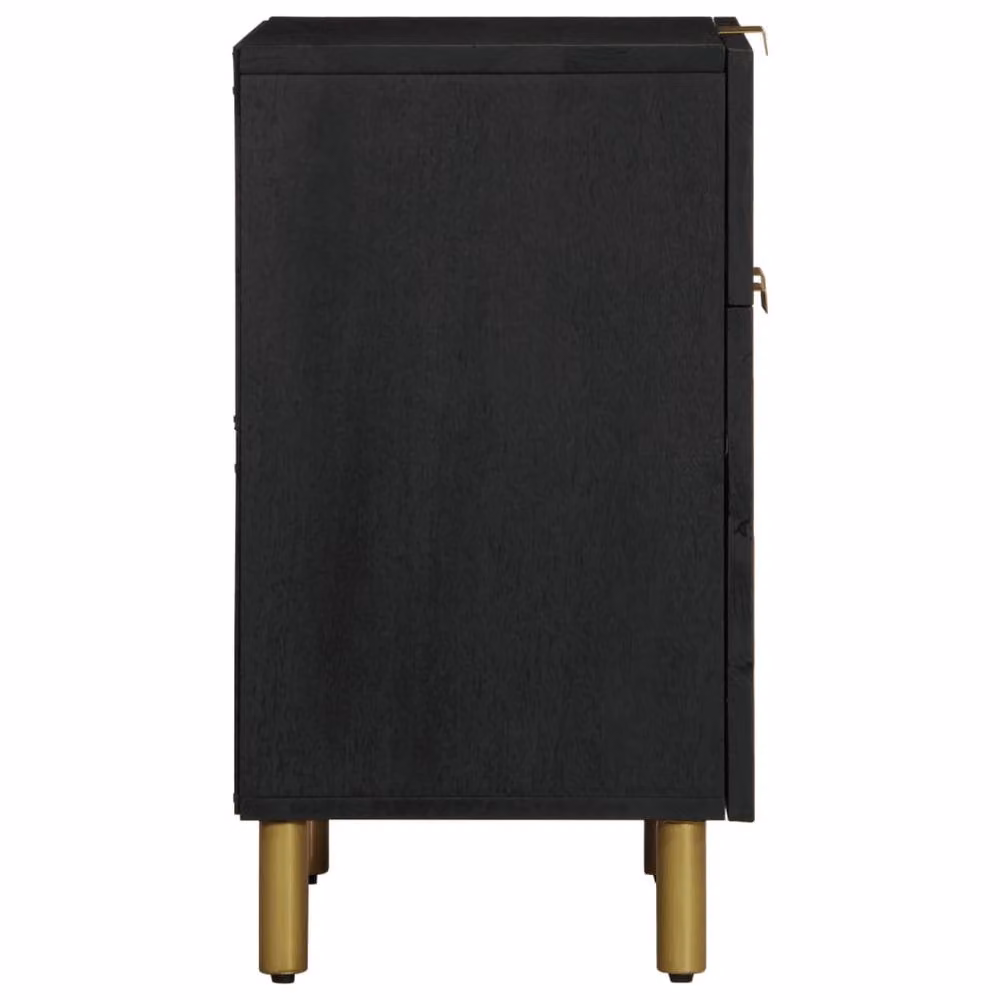 Berkfield Home Black Bedside Cabinet in Engineered Wood, W/D/H: 50 x 33 x 60 cm – 3