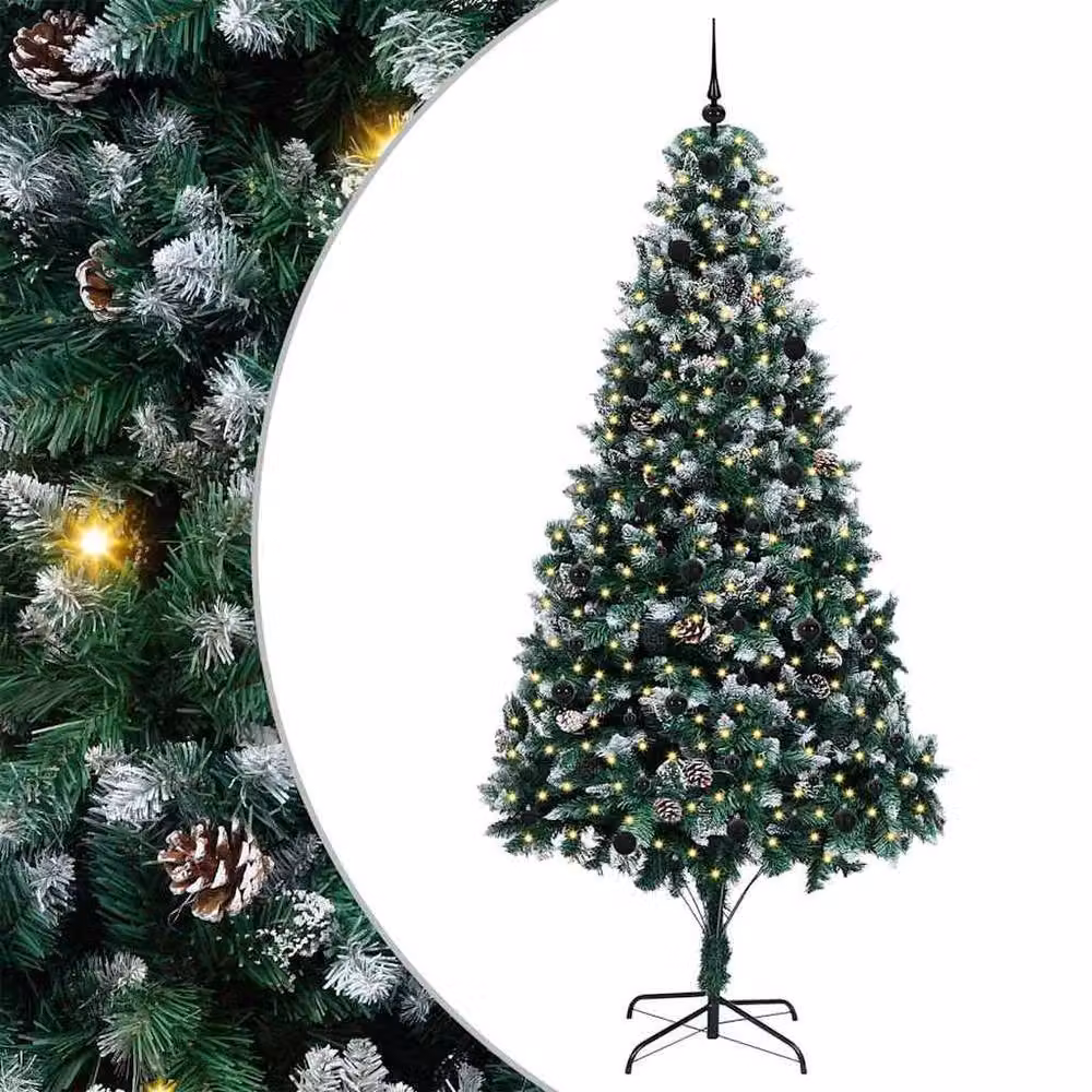 Berkfield Home Artificial Christmas Tree with 300 LEDs and Stand, Green, Height: 240 cm – 2