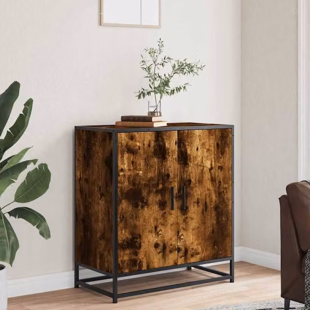 Berkfield Home Smoked Oak Sideboard in Brown, W/D/H: 68 x 35 x 76 cm