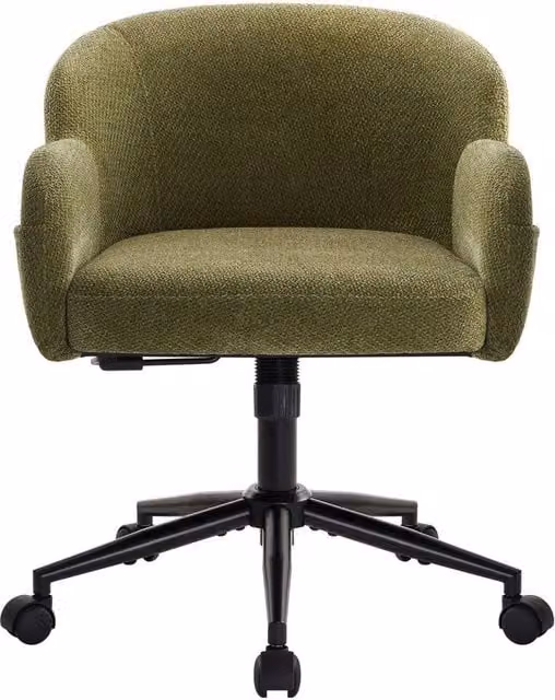 KORVIXA Ergonomic Green Fabric Office Chair with Armrests and 360 Degree Swivel