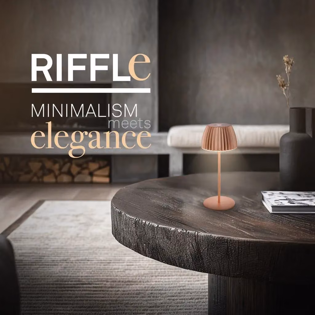 Briloner Riffle Mini Rechargeable LED Table Lamp, Copper, H 20 cm x W 8.5 cm – 3