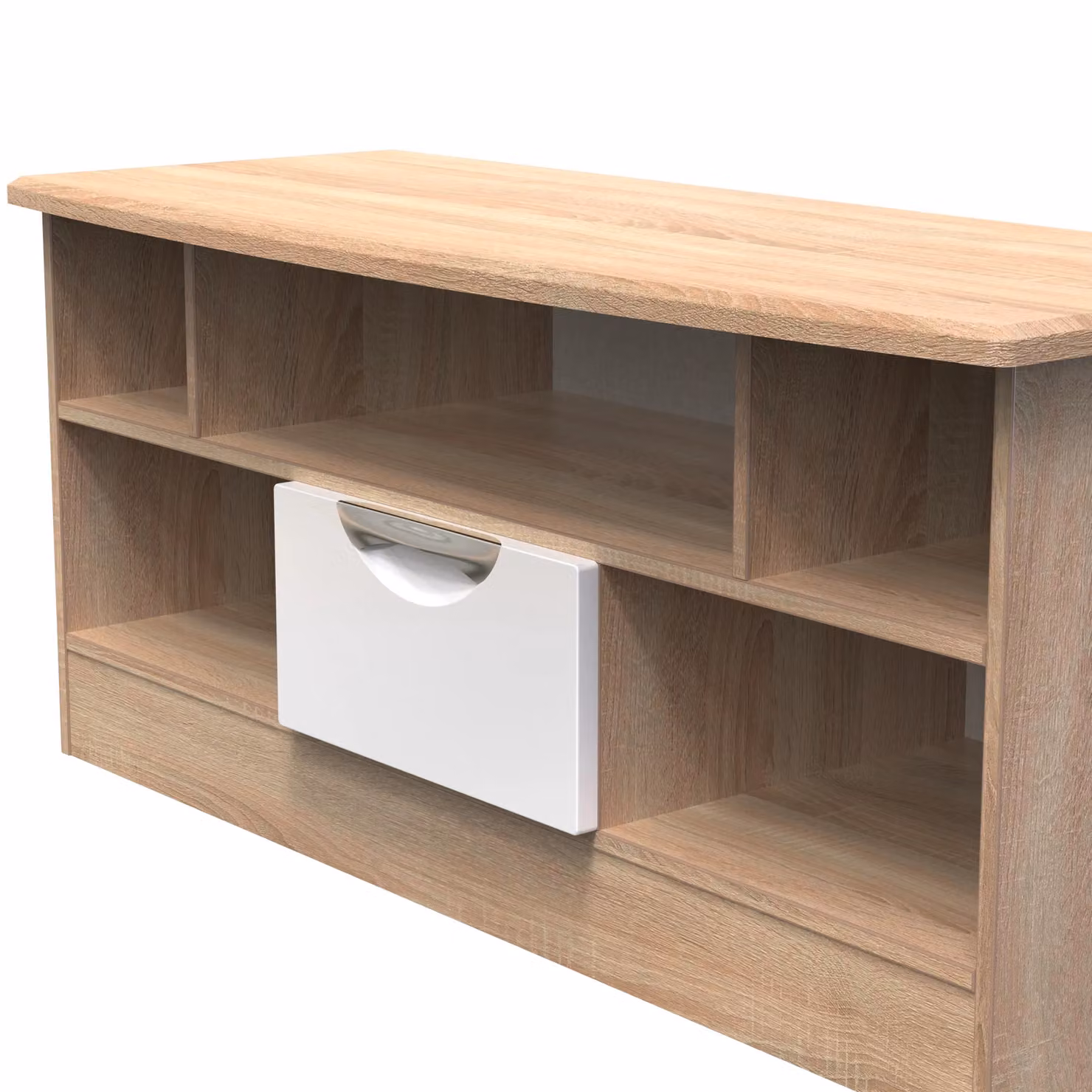 2 U Holborn Ready Assembled 1 Drawer TV and Media Unit in White – 1