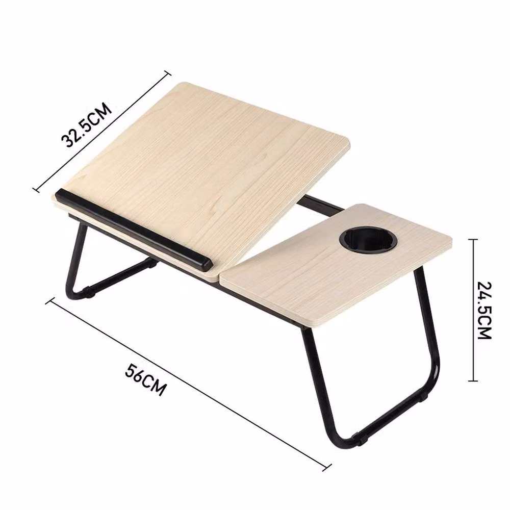 EONLION White Maple Folding Laptop Desk with Height Adjustable and Tilting Top, Width: 100 cm – 2