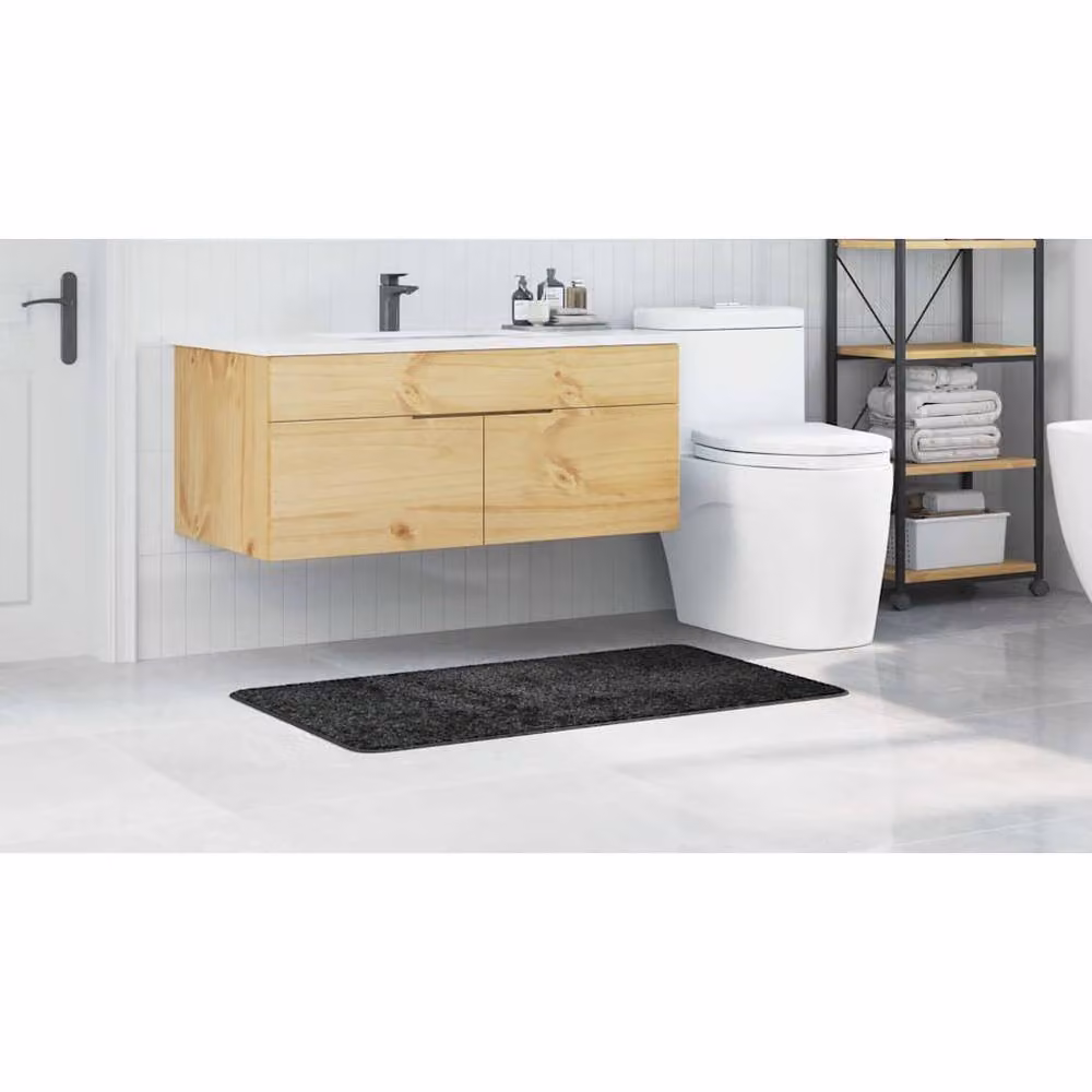 Berkfield Home Rectangular Non-Slip Bath Mat in Grey, W: 70 cm, L: 120 cm – 3