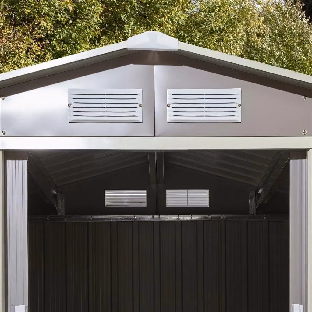 Cheshire Double Door Metal Apex Shed in Light Grey – 4
