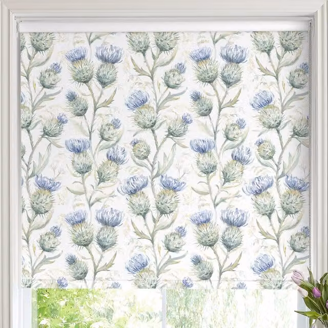 Voyage Maison Thistle Glen Made to Measure Blackout Roller Blind in Blue and Multicolour Floral Design