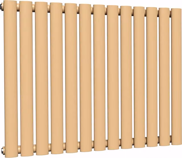 Lux Heat Oval Horizontal Coloured Radiator in Caramel Fudge, W: 78 cm, H: 60 cm