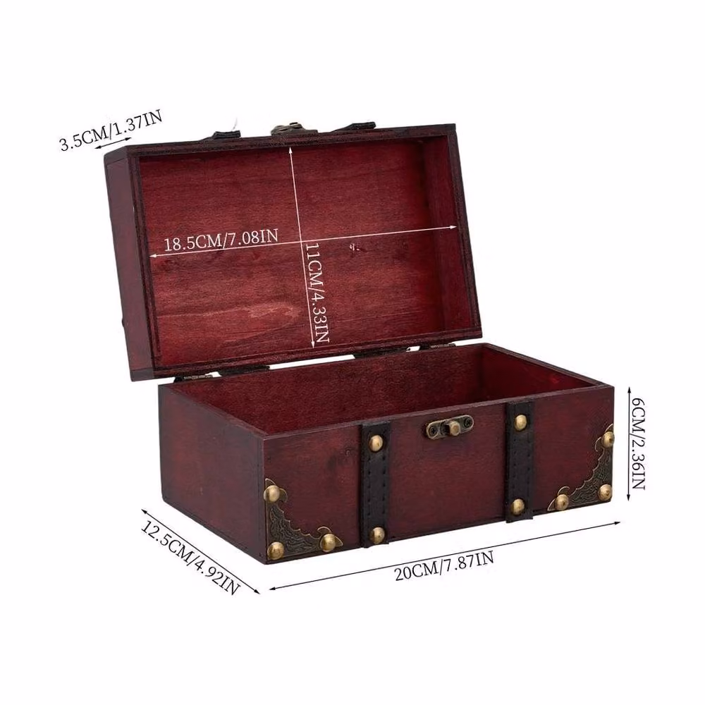 Kelvenix Red Lockable Organizer Box for Jewellery and Coins in Wood and Metal – 2