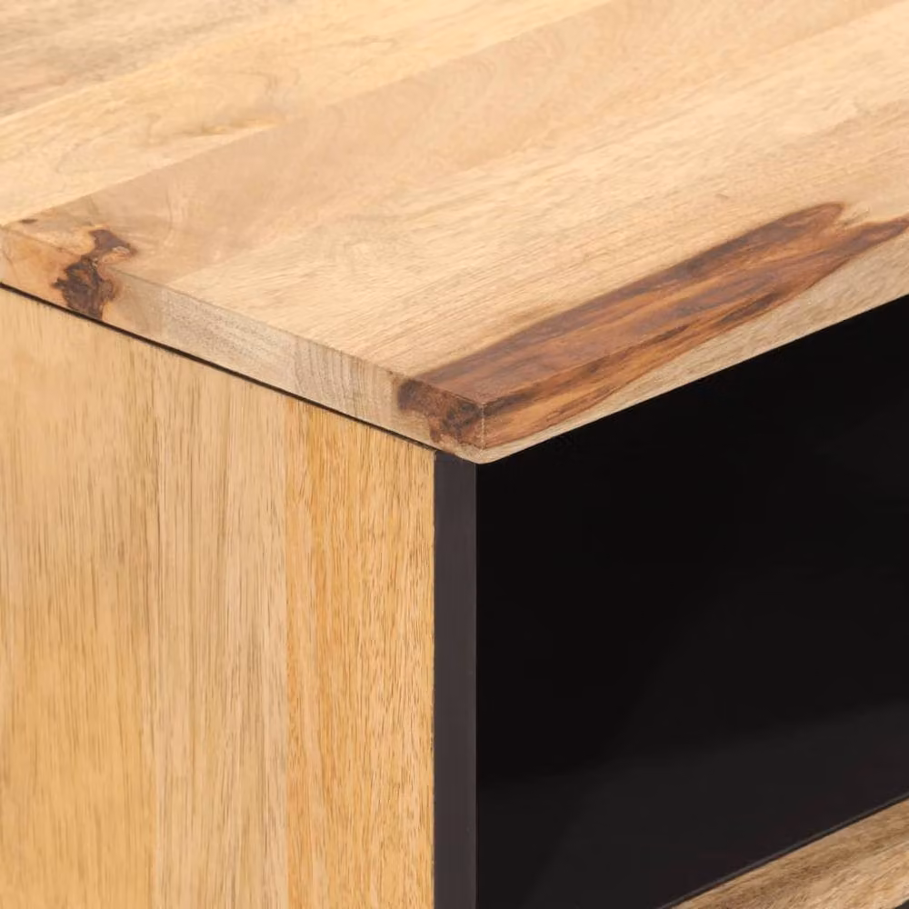 Berkfield Home TV Cabinet in Brown Solid Mango Wood, W/D/H: 70 x 33 x 46 cm – 5