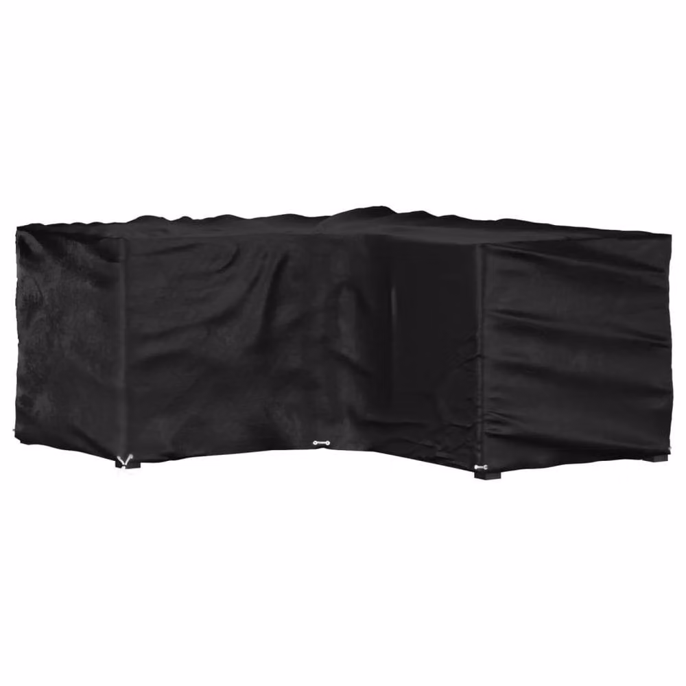 Berkfield Home L-Shaped Garden Furniture Cover with 12 Eyelets, Black, W/D/H: 185 x 185 x 90 cm – 2