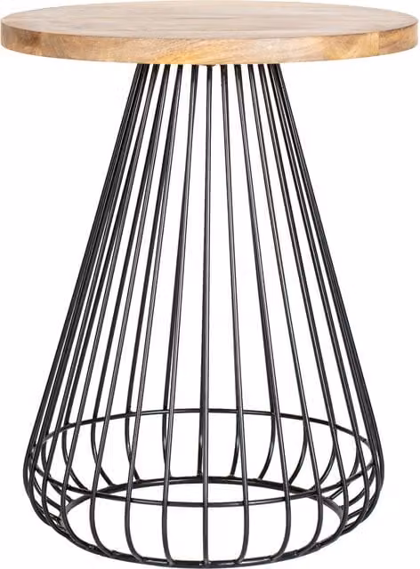 MH London Melody Designer Cage Table in Black and Brown Wood