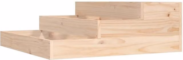 Berkfield Home Beige Solid Wood Pine Planter Tub W: 78 cm, D: 78 cm, H: 27 cm – 1