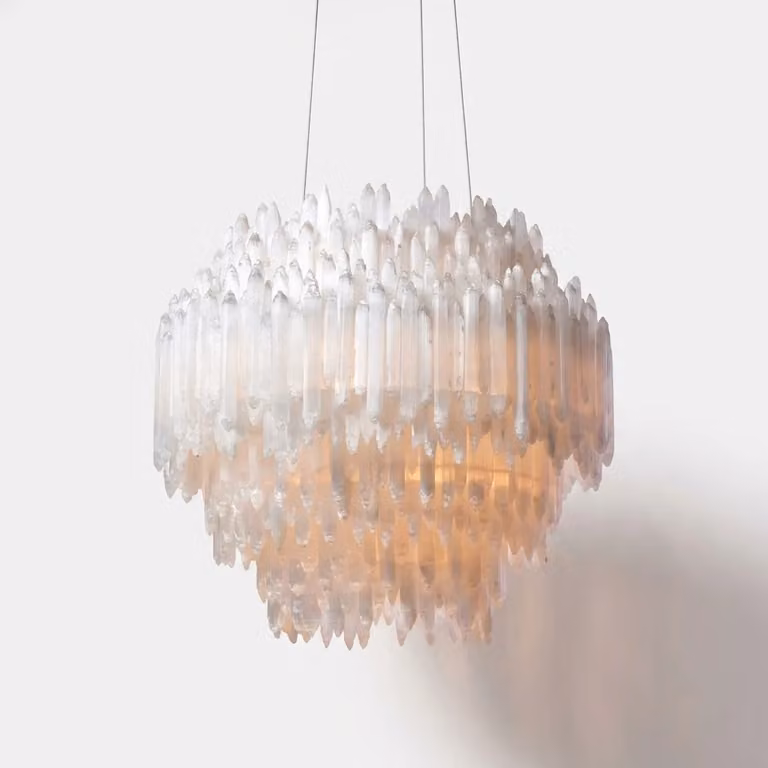 Araco Lumière Radiant Osta Selenite Pendant Light in White