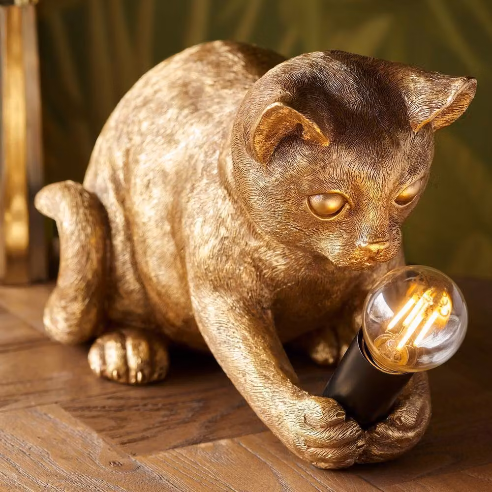 Netlighting Kitten Table Lamp in Gold and Matt Black with E14 Bulb Socket – 3
