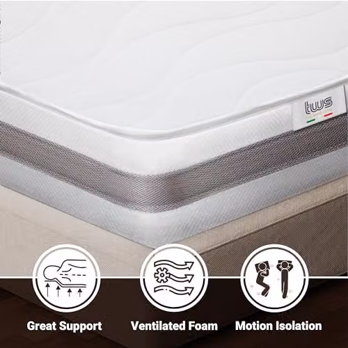 The White Stone Antibacterial Viscoelastic Foam Mattress in White, H 25 cm, W 90 cm, D 200 cm – 3