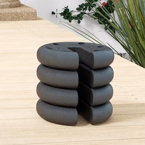 Outsunny Black Concrete Gazebo and Canopy Tent Weight Set of 4, 8.8kg Total Weight – 6