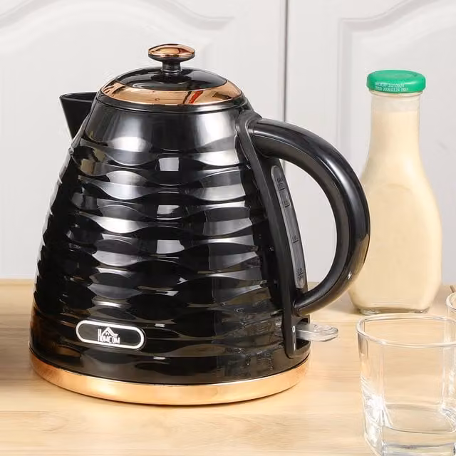 HOMCOM Fast Boil Electric Kettle 1.7 l, 2500 W, Black and Transparent