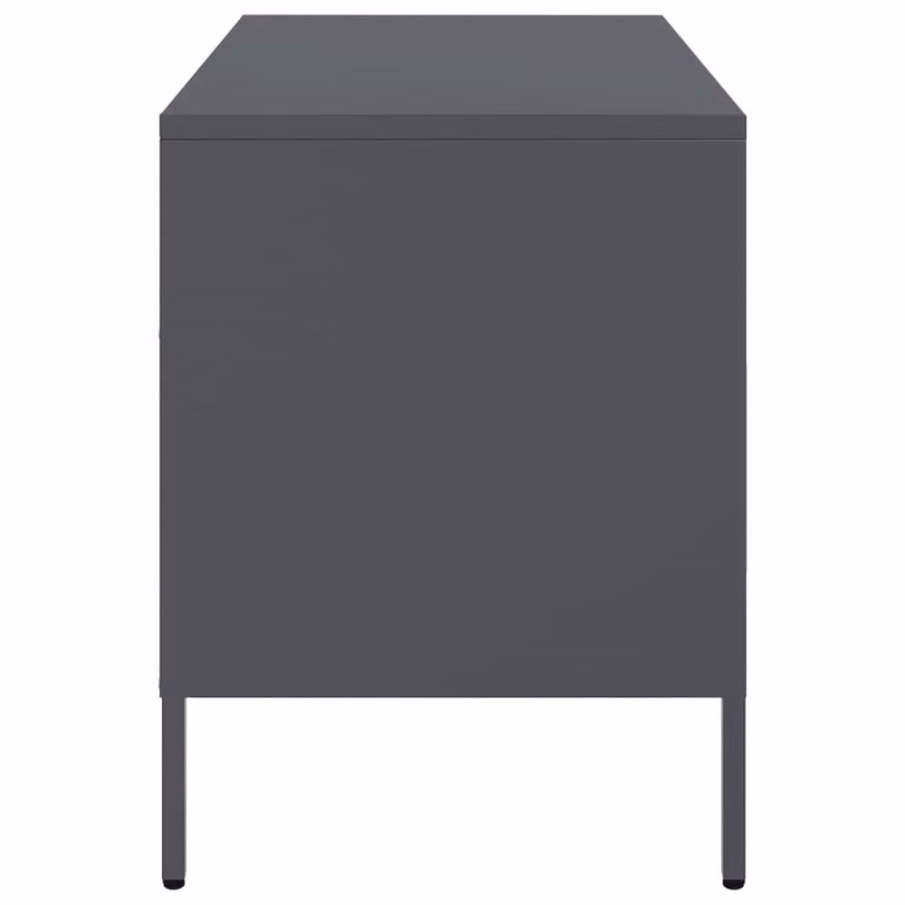 Berkfield Home TV Cabinet in Anthracite Grey Metal, W: 68 cm, D: 39 cm, H: 50.5 cm – 5