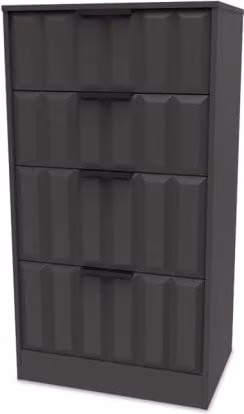 Welcome New York 4 Drawer Midi Chest of Drawers in Black Matt Modern Geometric Design