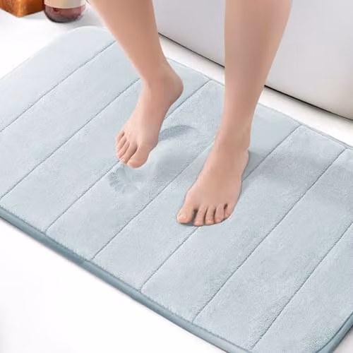 Keplin Memory Foam Bath Mat in Blue, W: 50 cm, L: 80 cm – 1