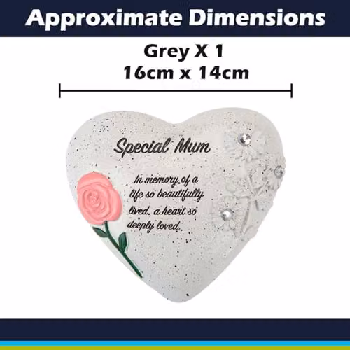 VFM e-Store Memorial Flower Pot Ornament in Grey, W/D/H: 16 x 14 x 7 cm – 2
