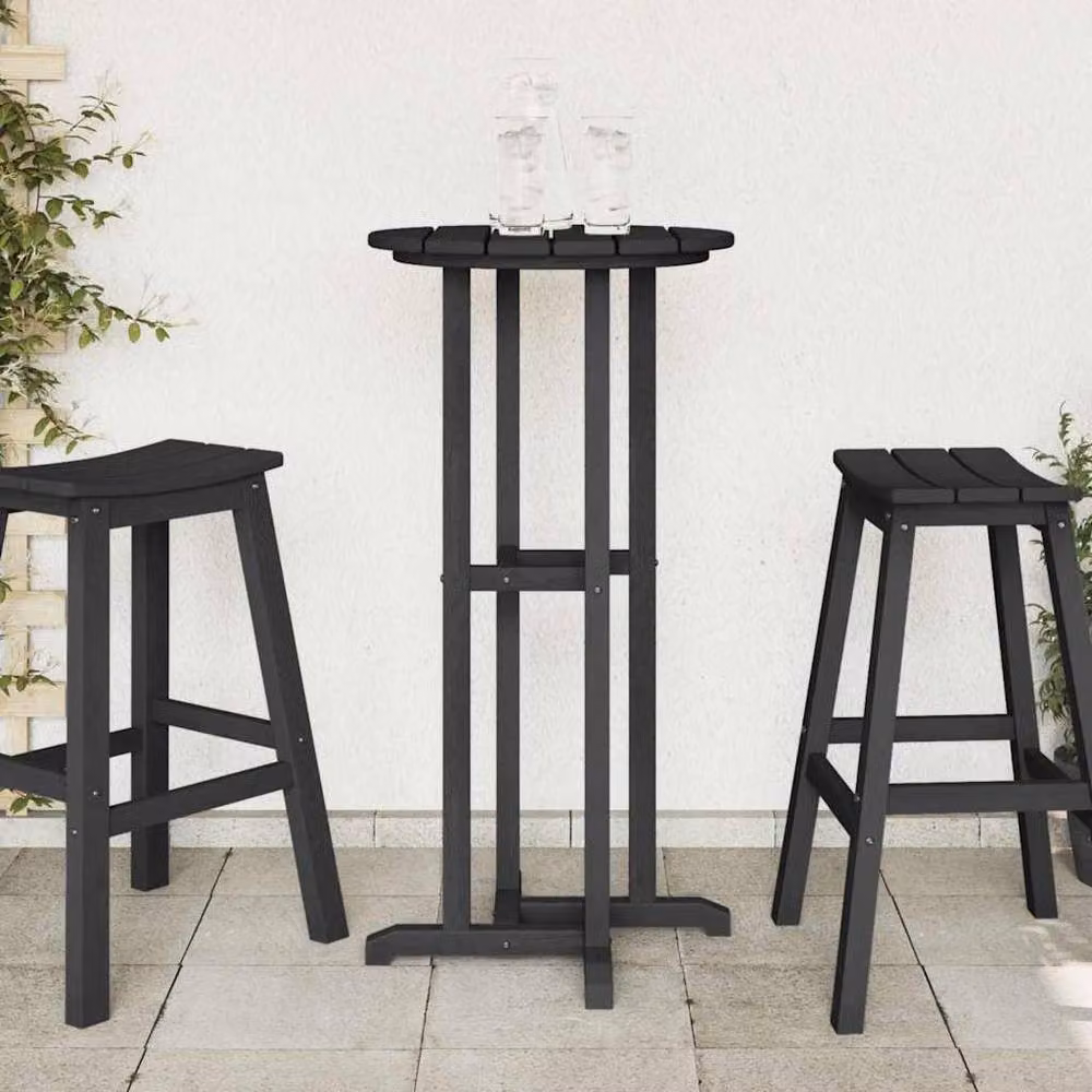 Berkfield Home Bar Table in Black, W/D/H: 55 x 55 x 107 cm – 4