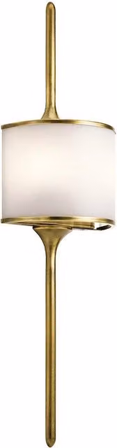 Netlighting Mona 2 Light Modern Bathroom Wall Light in Yellow Brass with G9 Bulb Compatibility and IP44 Rating