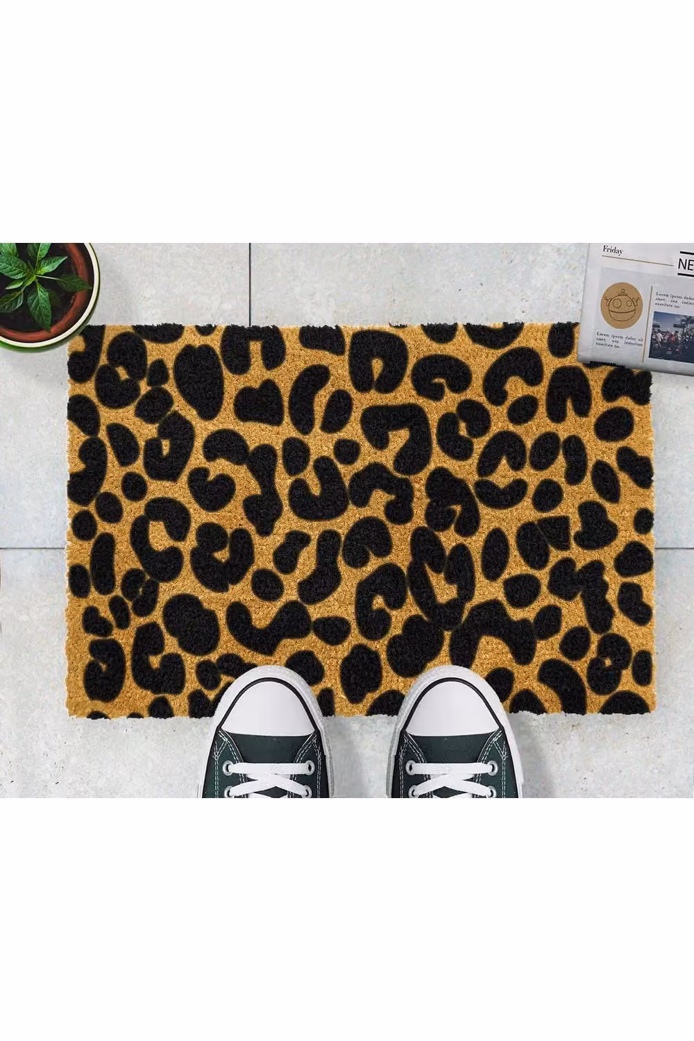 Artsy Mats Leopard Print Doormat in Black and Multicolour, W/D: 60 x 40 cm – 3