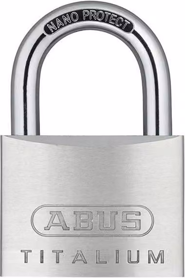 ABUS 64TI TITALIUM Aluminium Alloy Padlock, White and Silver, 60 mm