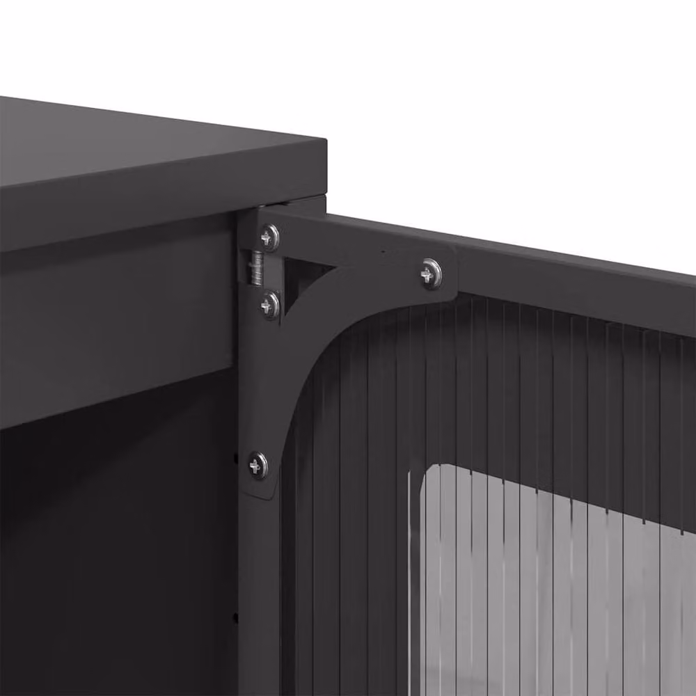 Berkfield Home Black Matt Metal Sideboard W/D/H: 100.5 x 39 x 107 cm – 5