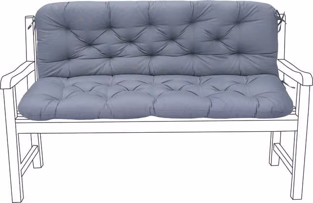 Gardenista 2-3 Seater Outdoor Garden Bench Seat Cushion with Back Pad, Grey, Width: 150 cm