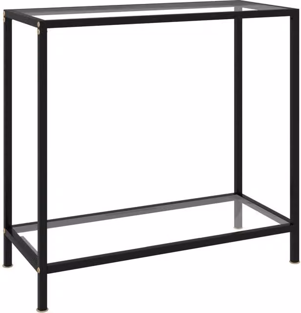 Berkfield Home Transparent Tempered Glass Console Table in Clear, W/D/H: 80 x 35 x 75 cm – 1