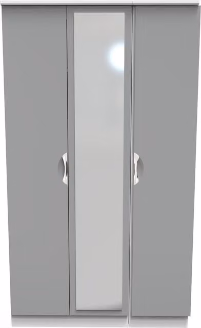 2 U Holborn Triple Mirror Wardrobe in Dark Grey