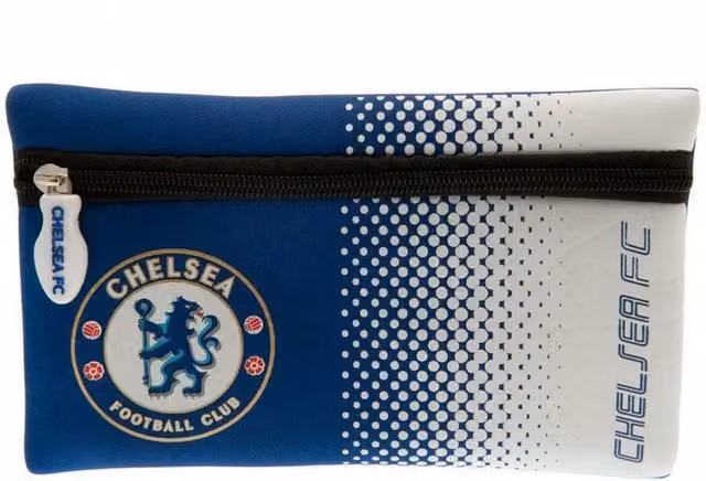 Chelsea FC Childrens Zip Flat Pouch Pencil Case in Blue and White