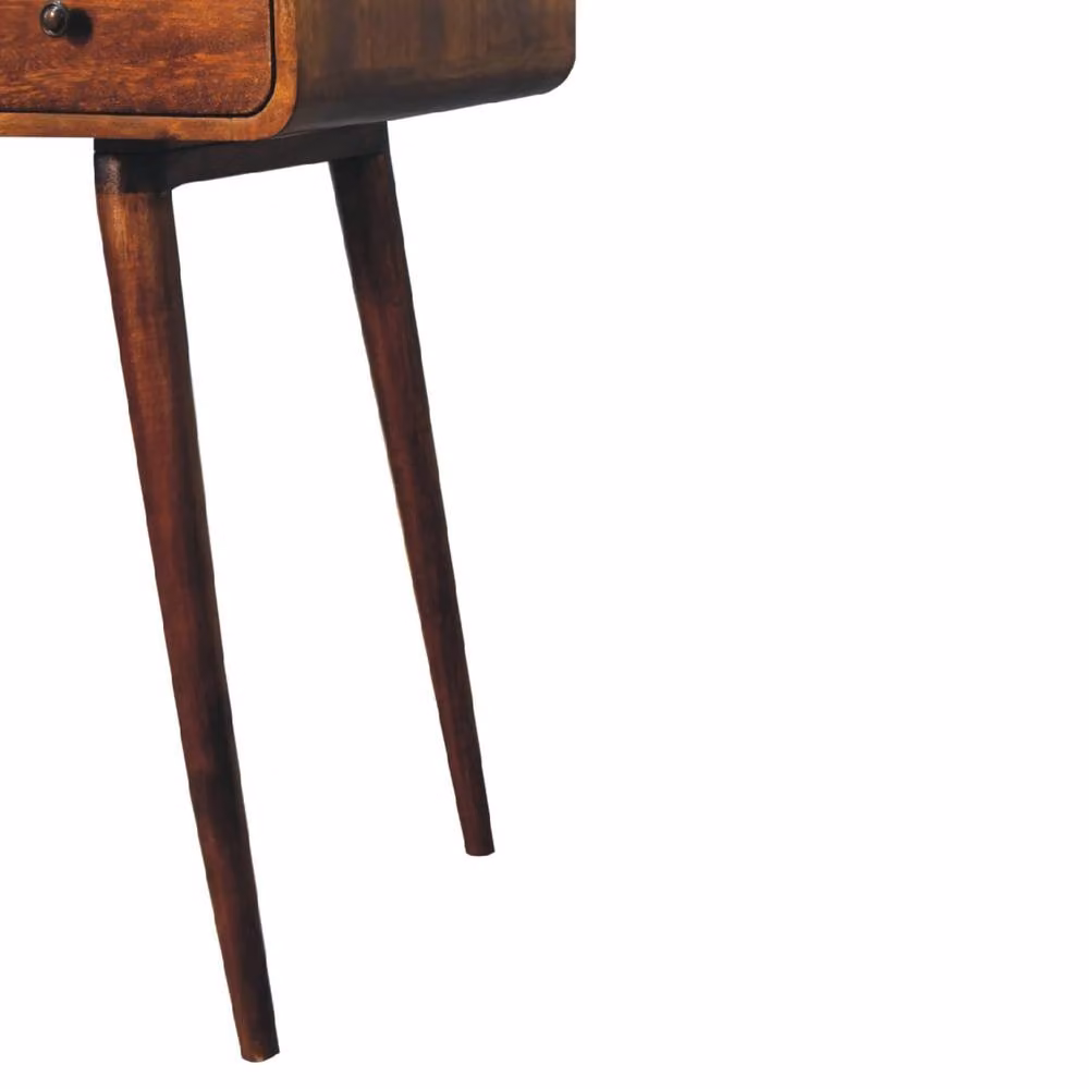 Wyld Haus Ostuni Curved Chestnut Writing Desk in Brown, W/D/H: 90 x 80 x 45 cm – 5