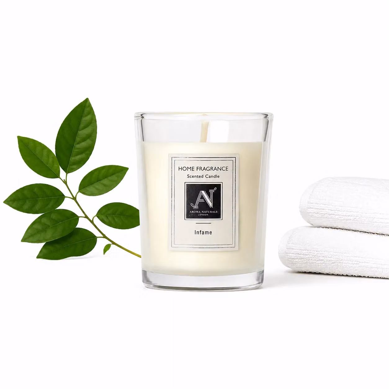 Aroma Naturals Minimalist Luxe Infame Scented Votive Candle Jar, White, 52g – 2