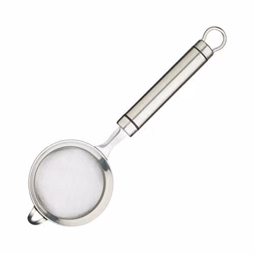 KitchenCraft Oval Stainless Steel Fine Mesh Sieve with Handles, Silver, 7 cm
