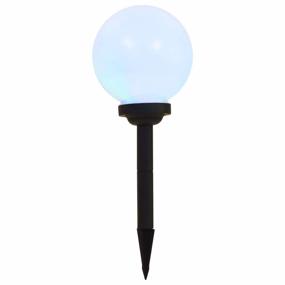 Berkfield Home 6 Piece Set of White Solar LED Spherical Outdoor Garden Lamps with RGB Colour Effects, Diameter: 20 cm